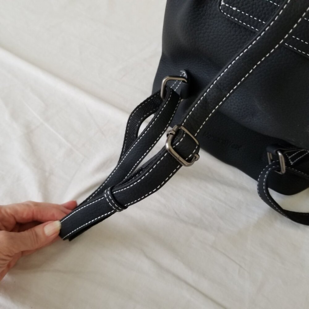 NWT! Montana West Black Faux Leather Mini Backpack Tote Bag w/Adjustable Straps - Picture 13 of 14